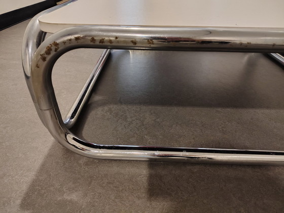 Image 1 of Table basse en chrome de l'ère spatiale