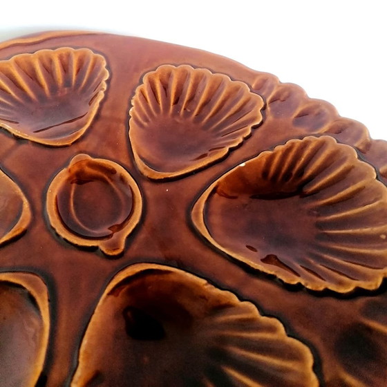 Image 1 of 6X Assiettes À Coquillages Céramique Vintage 