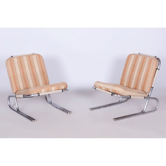 Image 1 of Paire de fauteuils Bauhaus en acier chromé, Allemagne 1940