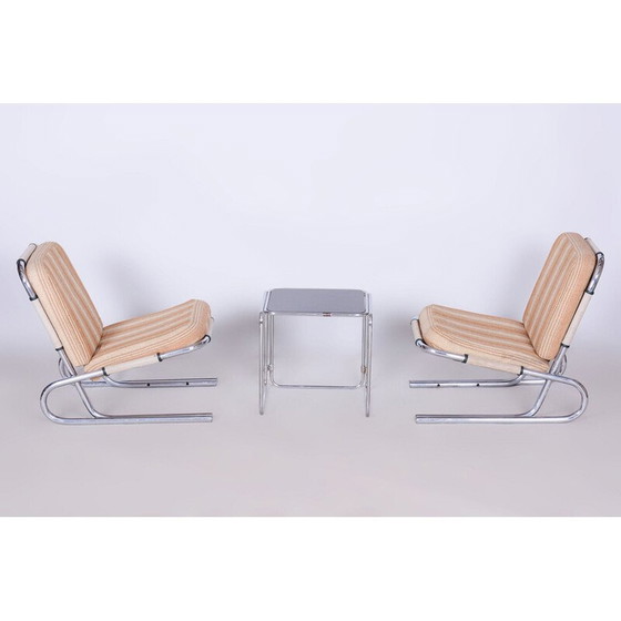 Image 1 of Paire de fauteuils Bauhaus en acier chromé, Allemagne 1940