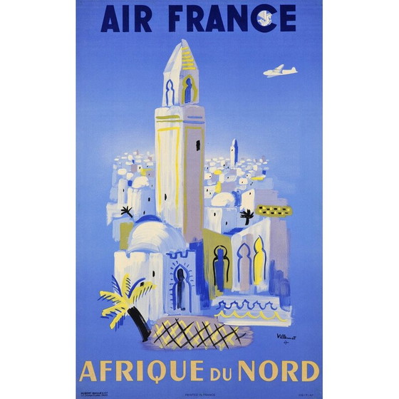 Image 1 of Affiche de voyage Air France Afrique du Nord par Bernard Villemot, 1946