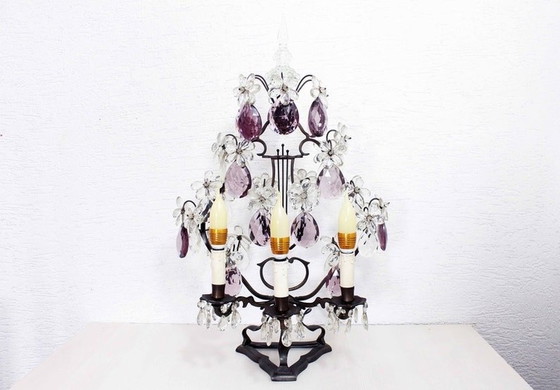 Image 1 of Lampe de table "Girandole" avec vignes en cristal