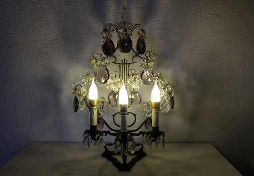 Lampe de table "Girandole" avec vignes en cristal