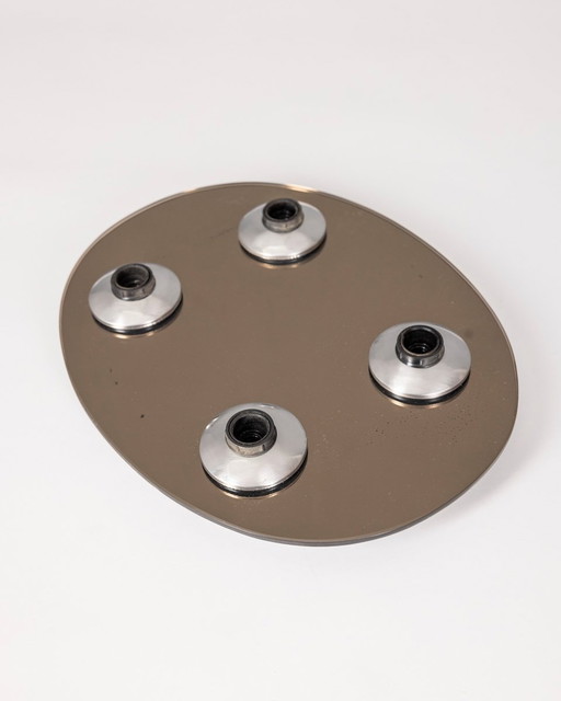 Plafonnier Vintage 1960S en verre avec 4 lumières Design Italien