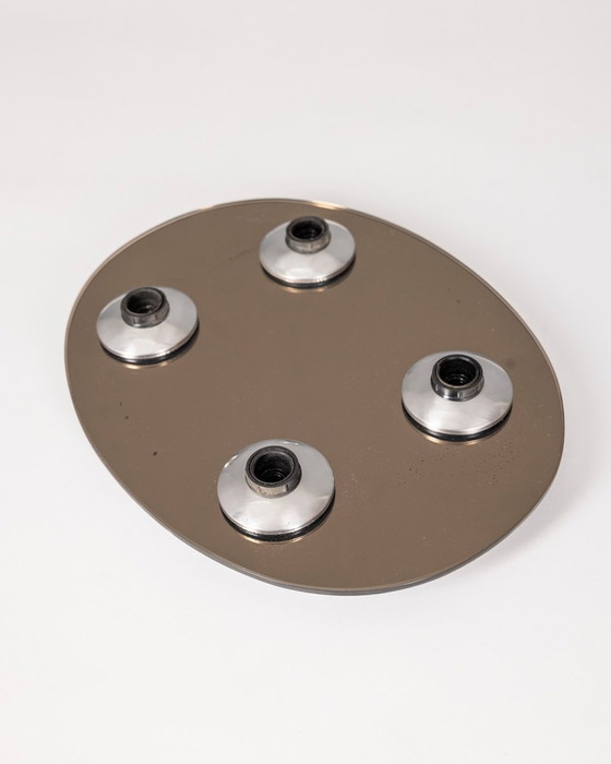 Image 1 of Plafonnier Vintage 1960S en verre avec 4 lumières Design Italien