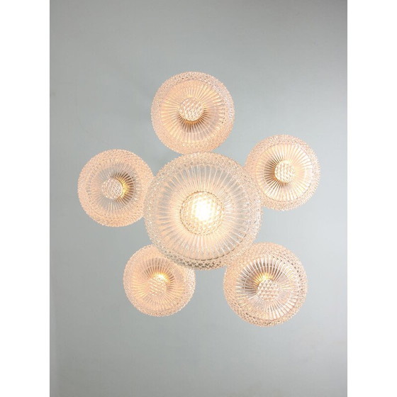 Image 1 of Lustre vintage en cristal et chrome, Italie 1970