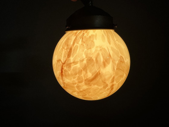 Image 1 of Lampe pendante art déco marbrée unique
