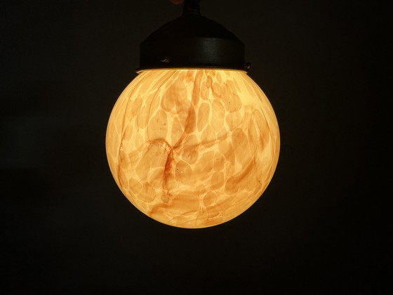 Image 1 of Lampe pendante art déco marbrée unique