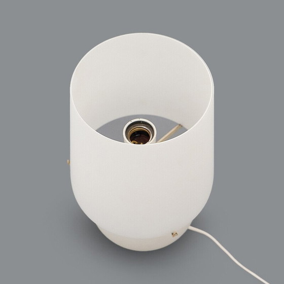 Image 1 of Paire de lampes de table vintage modèle 1853 en métal et verre opalin par Max Ingrand pour Fontana Arte, 1960