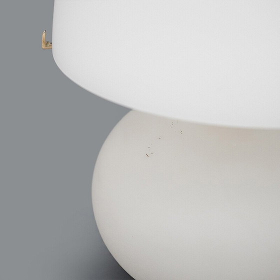 Image 1 of Paire de lampes de table vintage modèle 1853 en métal et verre opalin par Max Ingrand pour Fontana Arte, 1960
