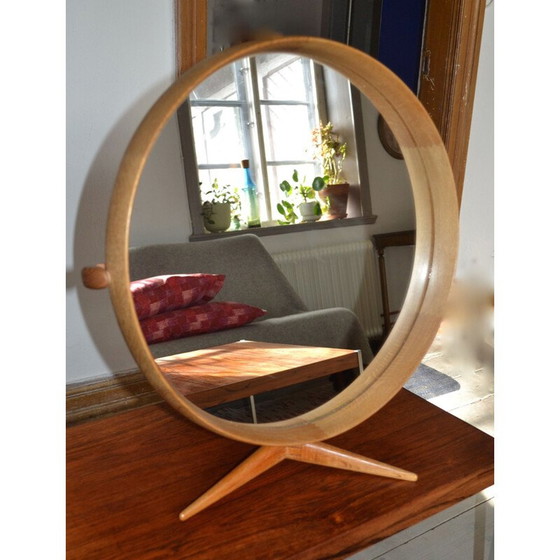 Image 1 of Miroir vintage en bois encadré par Uno et Osten Kristiansson pour Luxus, Suède 1960