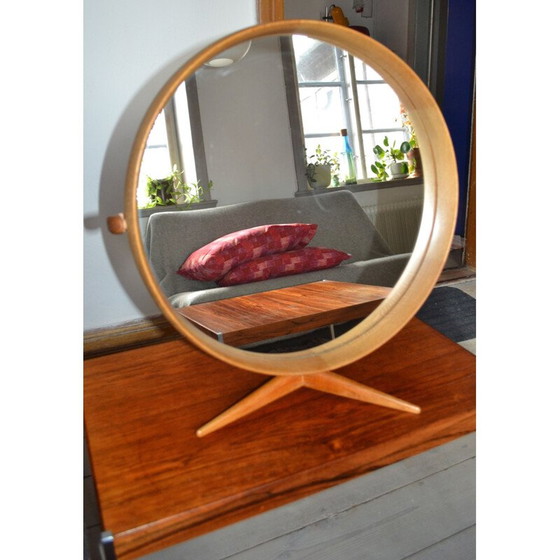Image 1 of Miroir vintage en bois encadré par Uno et Osten Kristiansson pour Luxus, Suède 1960