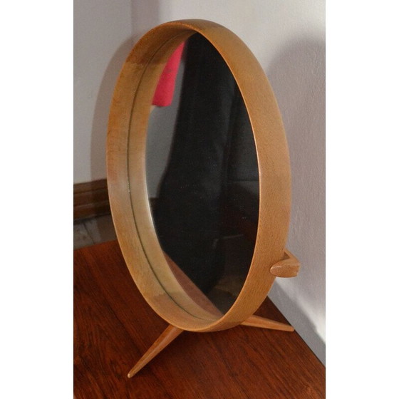 Image 1 of Miroir vintage en bois encadré par Uno et Osten Kristiansson pour Luxus, Suède 1960