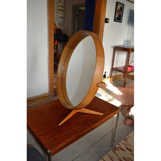 Image 1 of Miroir vintage en bois encadré par Uno et Osten Kristiansson pour Luxus, Suède 1960