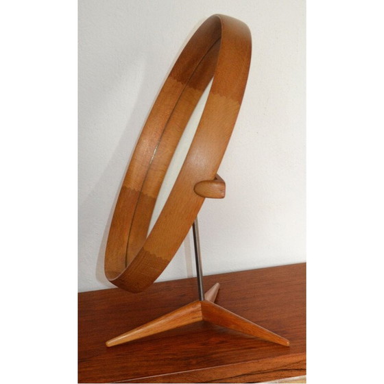 Image 1 of Miroir vintage en bois encadré par Uno et Osten Kristiansson pour Luxus, Suède 1960