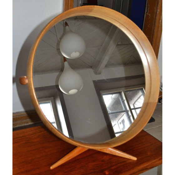 Image 1 of Miroir vintage en bois encadré par Uno et Osten Kristiansson pour Luxus, Suède 1960