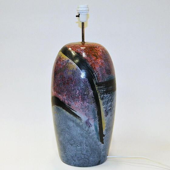 Image 1 of Lampe de table vintage "Créole" en céramique émaillée par Cilla Adelcreutz et Lars Jöransson, Suède 1980