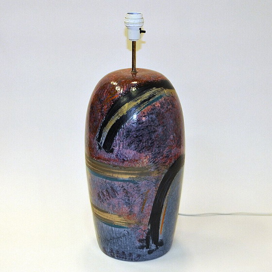 Image 1 of Lampe de table vintage "Créole" en céramique émaillée par Cilla Adelcreutz et Lars Jöransson, Suède 1980
