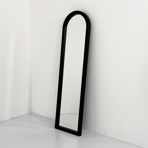 Miroir à cadre noir par Anna Castelli Ferrieri pour Kartell, 1980S