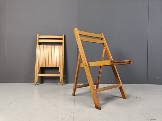 Image 1 of Ensemble de 6 chaises pliantes vintage, 1950S