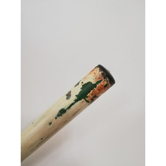 Image 1 of Tabouret industriel vintage en vert et blanc, années 1950