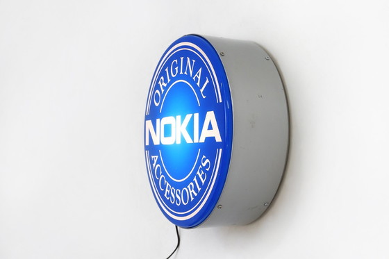 Image 1 of Panneau lumineux publicitaire avec logo Nokia, 1995