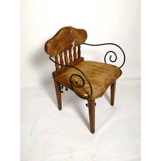 Image 1 of Fauteuil vintage en cuir de vachette 1970