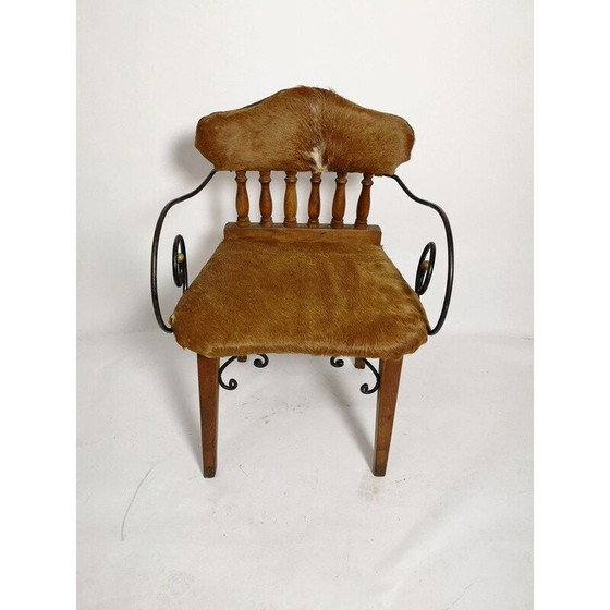 Image 1 of Fauteuil vintage en cuir de vachette 1970
