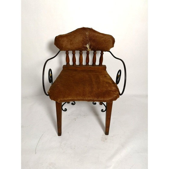 Image 1 of Fauteuil vintage en cuir de vachette 1970