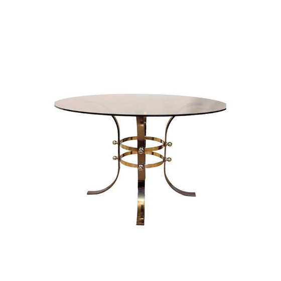 Image 1 of Table basse vintage en métal et verre, 1970