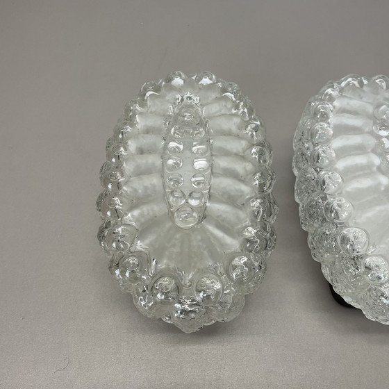 Image 1 of Ensemble de deux appliques murales en verre "Bubble" de style Tynell, Allemagne, années 1970