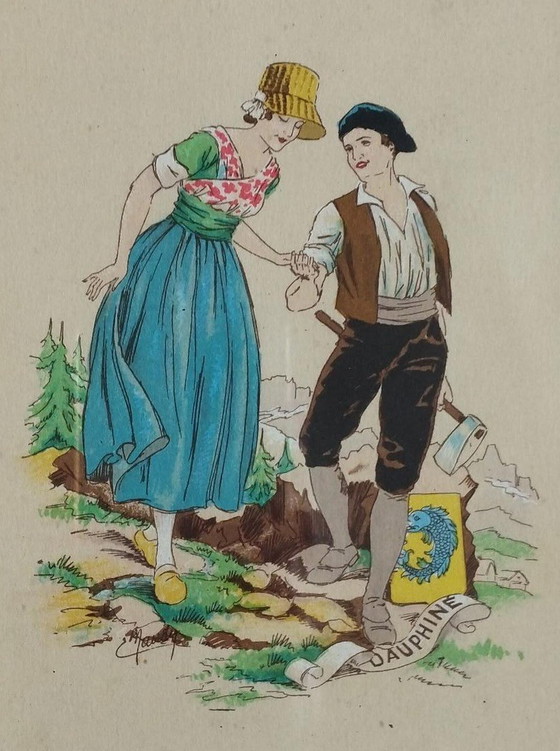 Image 1 of Ensemble De 9 Tableaux De Charme - Les Régions De France