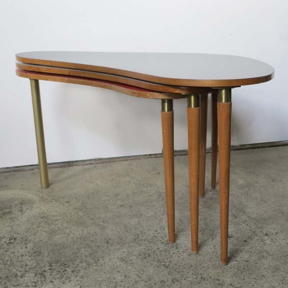 Image 1 of Ensemble de 3 tables basses vintage, 1950