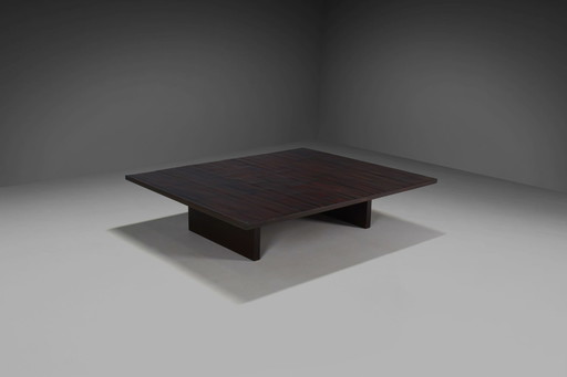 Grande table basse en bambou et wengé par Axel Vervoordt, Belgique