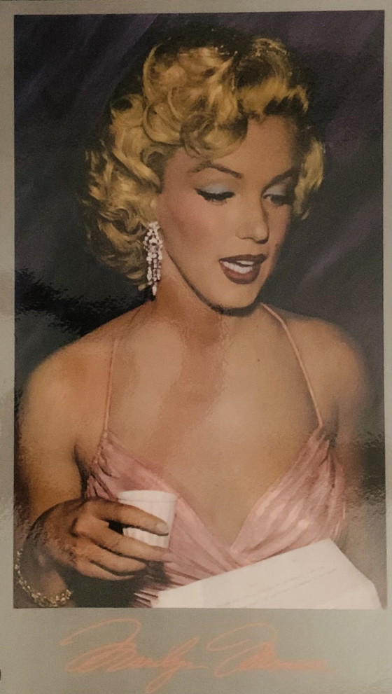 Image 1 of Marilyn Monroe "Cinq fois Marilyn, 1987". Signé dans la plaque. Phil Stern. Photo lithographique en couleur,