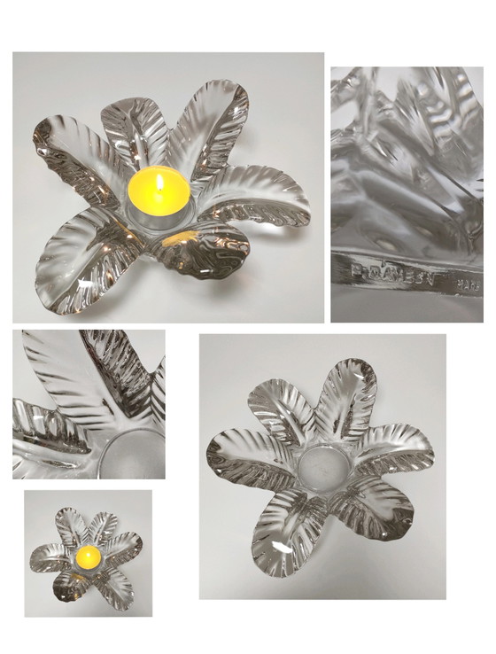 Image 1 of Bougeoir Fleur Verre Pierre D'Avesn