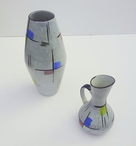 Image 1 of Vases de Bodo Mans pour Bay Keramik, 1950S, ensemble de 2