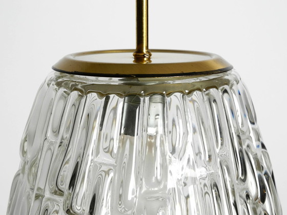 Image 1 of Extrêmement rare et lourde lampe pendante en verre du milieu du siècle par Rupert Nikoll Vienne