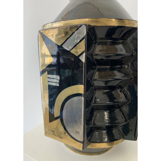 Image 1 of Vase vintage en céramique art déco par Robert Lallemant, France 1940