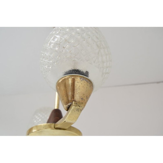 Image 1 of Lustre vintage en laiton par Lidokov, Tchécoslovaquie 1960