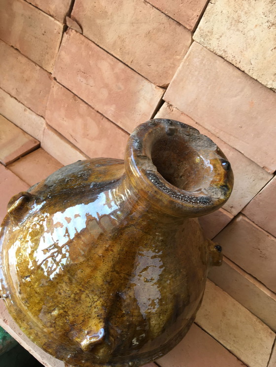 Image 1 of Poterie De Tamegroute En Terre Cuite Émaillée 