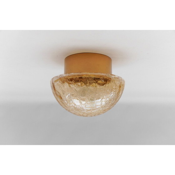 Image 1 of Paire d'appliques vintage en forme de champignon, or et ambre, 1960