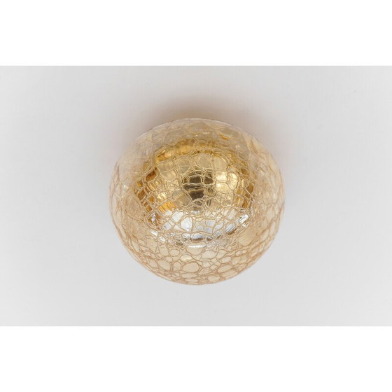 Image 1 of Paire d'appliques vintage en forme de champignon, or et ambre, 1960