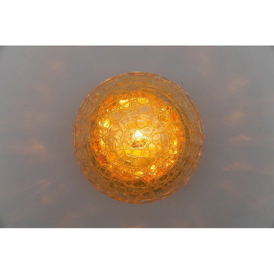 Image 1 of Paire d'appliques vintage en forme de champignon, or et ambre, 1960