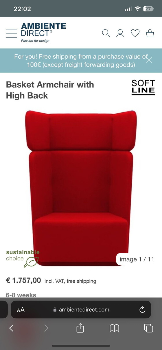 Image 1 of Fauteuil panier Softline