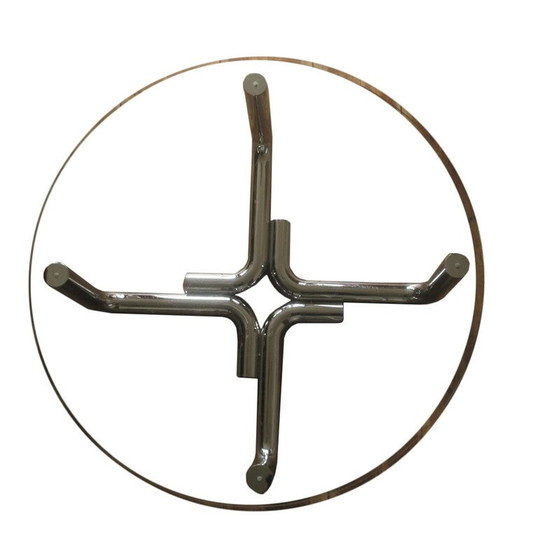 Image 1 of Table basse vintage en tube d'acier et verre, 1960
