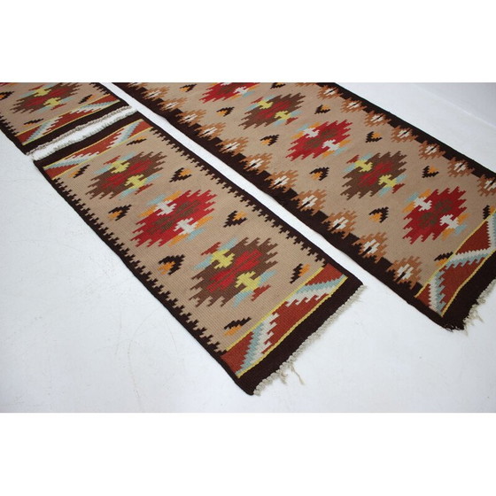 Image 1 of Ensemble de 3 tapis en laine vintage, Tchécoslovaquie 1960