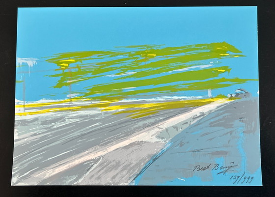 Image 1 of Sérigraphie Bert Bruijn - Voiture de nuit