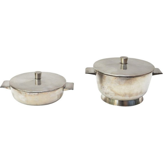 Image 1 of Paire de bols en acier vintage de Gio Ponti pour Krupp Milano, 1960