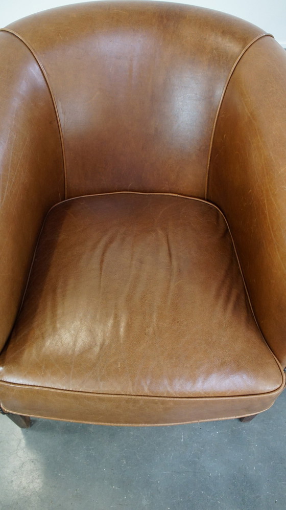 Image 1 of Fauteuil club en cuir de bœuf